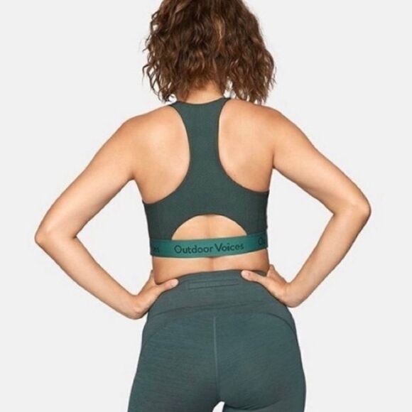✨ Outdoor Voices Doing Things Bra Succulent Jasper Green XXS NWT - Picture 3 of 10